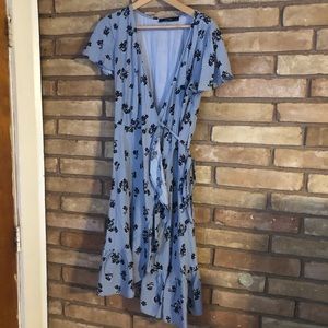 Australian Blue Floral wrap dress